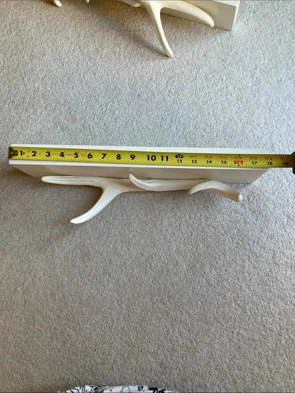 West Elm white antler shelves